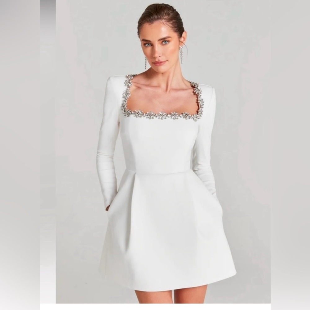 NADINE MERABI KIMBERLY WHITE DRESS Size Medium